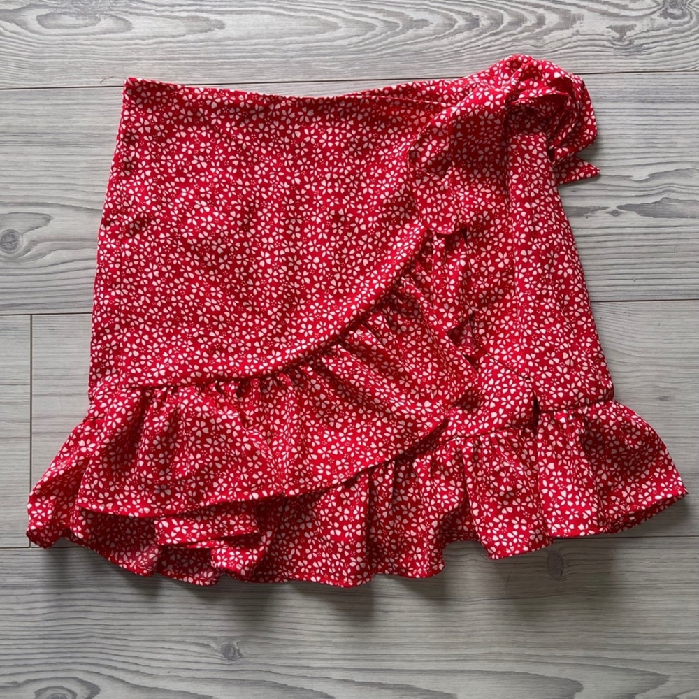 Flower Print Ruffle Skirt